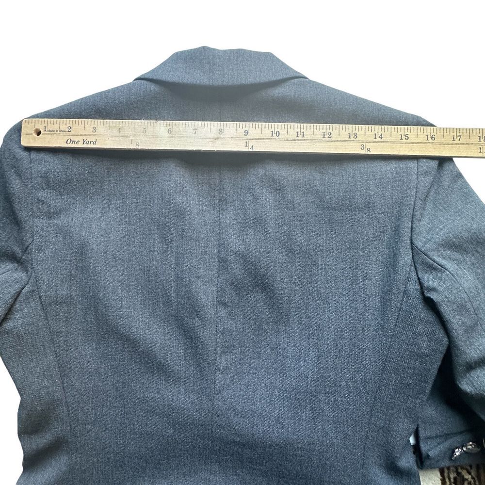 Lauren Ralph Lauren Blazer Jacket Women's 2P Charcoal Gray Worsted Wool USA - Picture 9 of 12